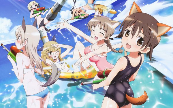 Anime picture 1920x1200 with strike witches highres light erotic wide image