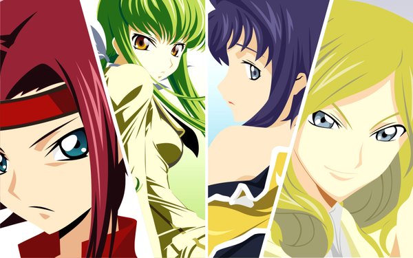 Anime picture 1920x1200 with code geass sunrise (studio) c.c. kallen stadtfeld millay ashford cecile croomy highres wide image