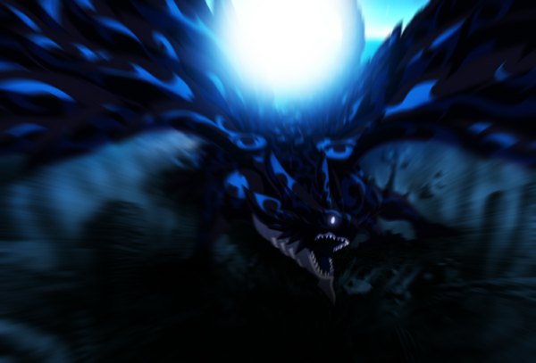 Anime picture 1197x813 with fairy tail acnologia eroishi single open mouth sunlight teeth coloring sharp teeth blank eyes animal dragon