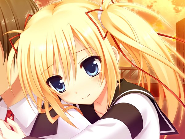 Anime picture 1680x1260 with mechakon! sawatari saki luna lia long hair blue eyes blonde hair twintails game cg loli girl serafuku