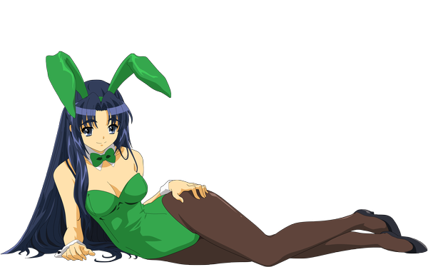 Anime picture 7514x4696 with suzumiya haruhi no yuutsu kyoto animation asakura ryouko highres wide image bunny girl transparent background vector rendered girl bunnysuit