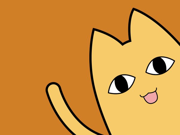 Anime picture 1600x1200 with azumanga daioh j.c. staff chiyo father orange background cat