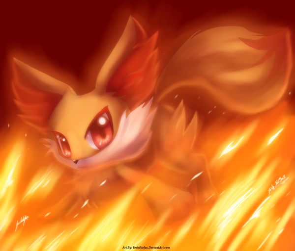 Anime picture 1200x1024 with pokemon pokemon xy nintendo fennekin yoshinojas looking at viewer red eyes signed red background gen 6 pokemon animal fire pokemon (creature) fox