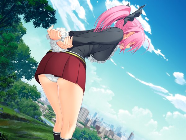 Anime picture 1600x1200 with sumaga spica tsuji santa light erotic pantyshot underwear panties