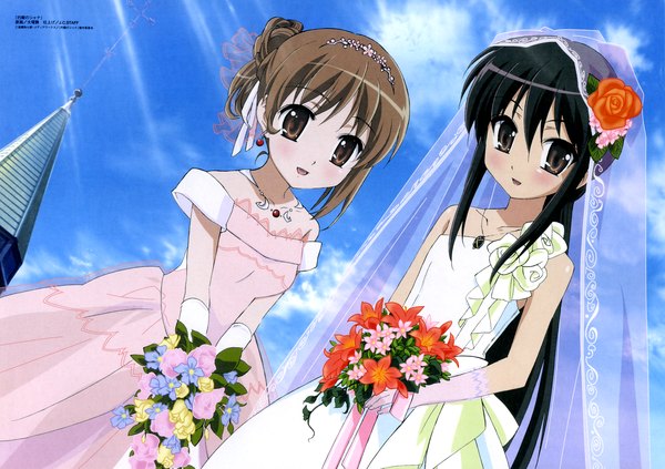 Anime picture 2000x1410 with shakugan no shana j.c. staff shana yoshida kazumi ootsuka mai highres dress wedding dress