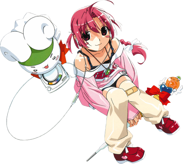 Anime picture 1340x1204 with nurse witch komugi-chan tatsunoko nakahara komugi mugimaru single bare shoulders pink hair ahoge vector girl staff