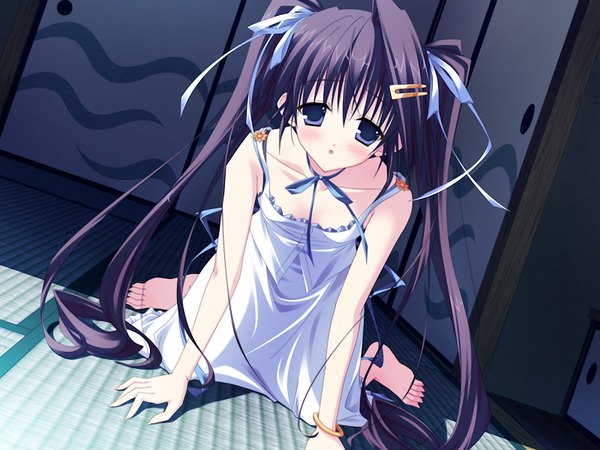 Anime picture 1200x900 with clear okamoto nonoka black hair purple eyes game cg girl