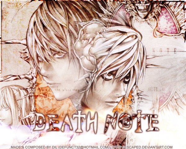 Anime picture 1280x1024 with death note madhouse yagami light l (death note) tagme