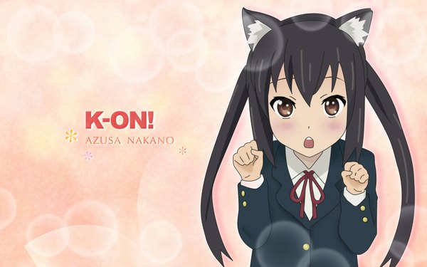 Anime picture 1920x1200 with k-on! kyoto animation nakano azusa highres wide image animal ears cat girl girl