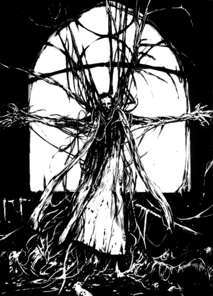 Anime picture 1024x1418 with noise (manga) nihei tsutomu single tall image monochrome boy window monster