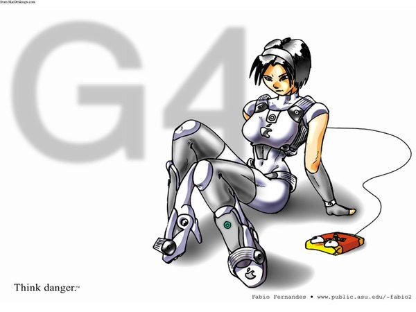 Anime picture 1600x1200 with macintosh os-tan apple inc. white background logo g4