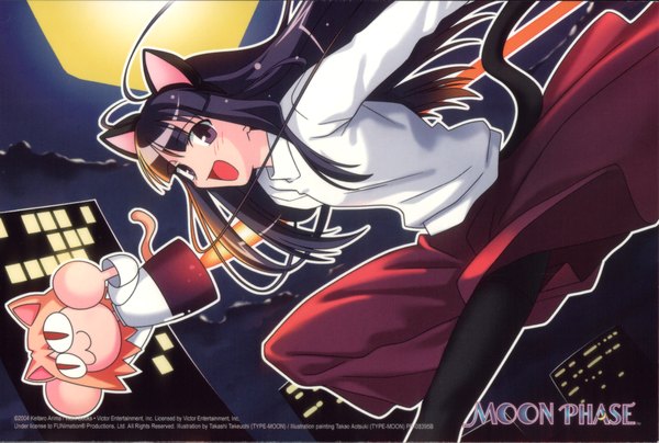 Anime picture 1785x1202 with tsukuyomi moon phase type-moon hazuki neko-arc highres animal ears cat girl girl