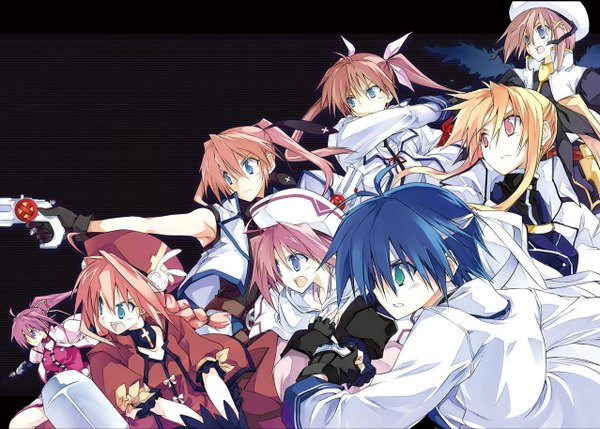 Anime picture 1278x914 with mahou shoujo lyrical nanoha fate testarossa takamachi nanoha yagami hayate signum vita subaru nakajima teana lanster girl