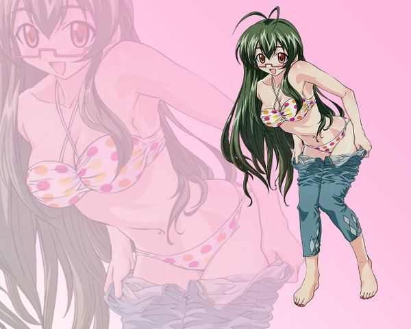 Anime picture 1280x1024 with mahou sensei negima! saotome haruna light erotic swimsuit paru