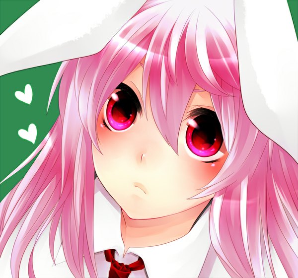 Anime picture 1000x934 with touhou reisen udongein inaba yutazou single long hair looking at viewer red eyes pink hair bunny ears girl