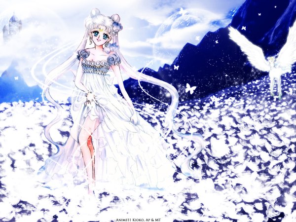 Anime picture 1280x960 with bishoujo senshi sailor moon toei animation tsukino usagi princess serenity helios pegasus (sailor moon) girl pegasus
