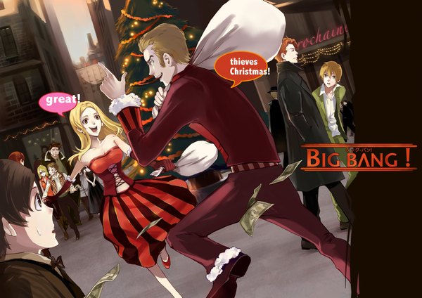 Anime picture 4200x2970 with baccano! chane laforet firo prochainezo claire stanfield miria harvent isaac dian jacuzzi splot nice holystone czeslaw meyer ji ji ha long hair highres short hair open mouth blonde hair brown hair multiple girls brown eyes absurdres red hair