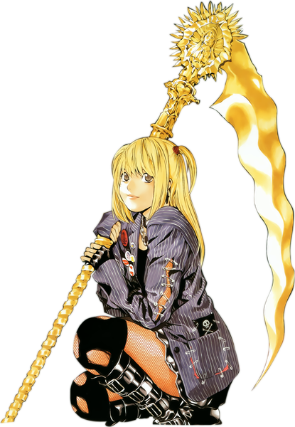 Anime picture 890x1287 with death note madhouse amane misa obata takeshi single long hair tall image looking at viewer fringe blonde hair sitting twintails holding yellow eyes short twintails squat weapon over shoulder girl gloves weapon