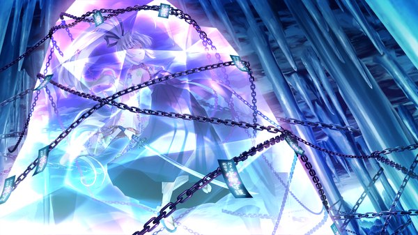 Anime picture 1280x720 with love 2 quad (game) toudou chitose naruse hirofumi long hair wide image game cg white hair eyes closed girl