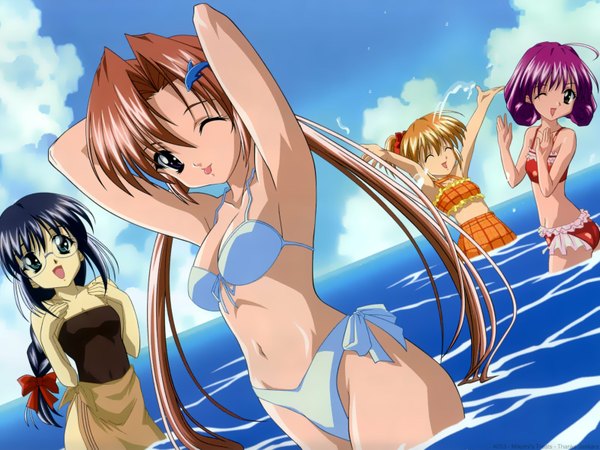 Anime picture 1600x1200 with sister princess zexcs sakuya (sister princess) marie (sister princess) shirayuki (sister princess) hinako (sister princess) light erotic swimsuit