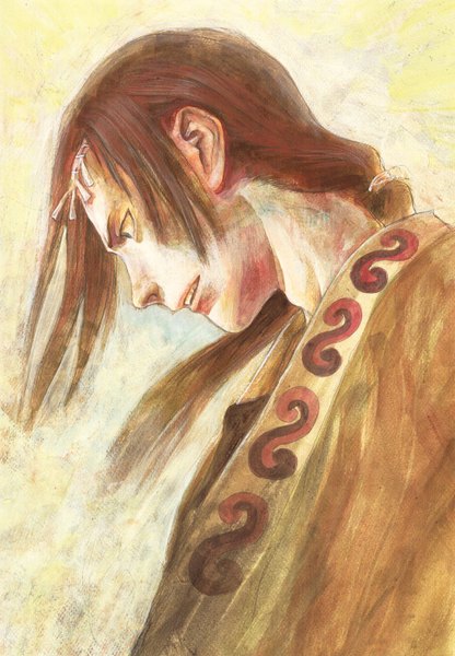 Anime picture 4296x6198 with blade of the immortal samura hiroaki single long hair tall image highres open mouth absurdres ponytail japanese clothes boy kimono