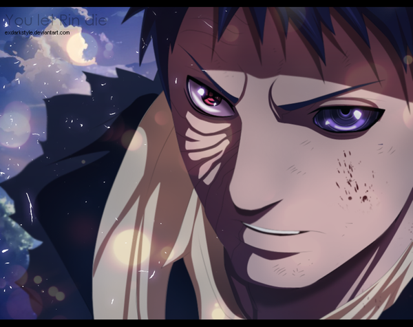 Anime picture 1000x793 with naruto studio pierrot naruto (series) uchiha obito tobi exdarkstyle single red eyes purple eyes sky cloud (clouds) inscription heterochromia coloring torn clothes portrait scar face akatsuki sharingan