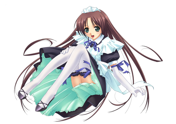 Anime picture 2339x1654 with murakami suigun highres maid transparent background thighhighs