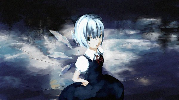 Anime picture 1280x720 with touhou cirno dise wide image girl