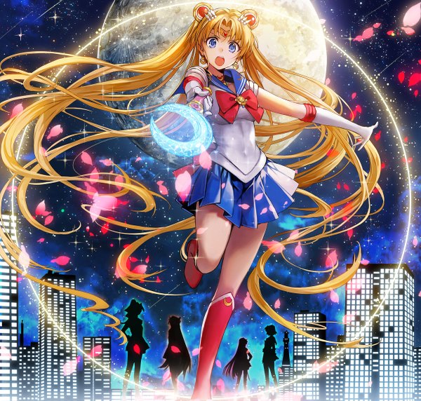 Anime picture 1200x1145 with bishoujo senshi sailor moon toei animation tsukino usagi sailor moon aino minako kino makoto mizuno ami hino rei sailor venus sailor mars sailor mercury sailor jupiter komecchi long hair blush short hair open mouth twintails multiple girls very long hair