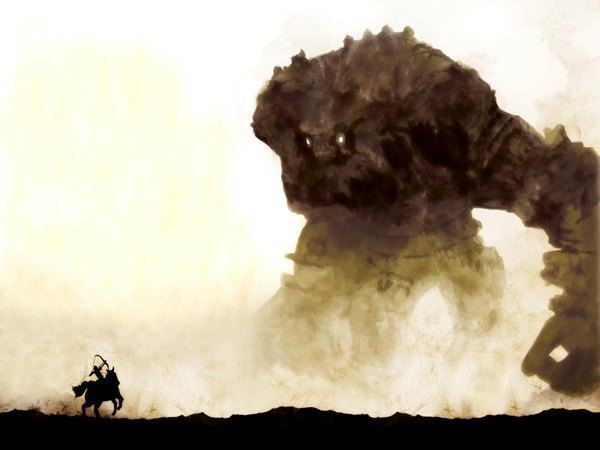 Anime picture 1600x1200 with shadow of the colossus wander agro highres wallpaper bow (weapon) horse