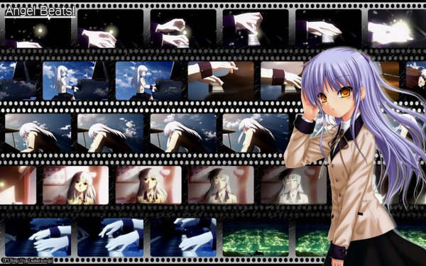 Anime picture 1920x1200 with angel beats! key (studio) tachibana kanade highres wide image yellow eyes piano