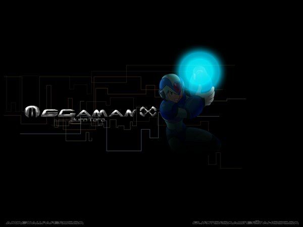 Anime picture 1024x768 with rockman rockman x x buster green eyes character names dark background boy helmet robot