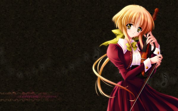 Anime picture 1920x1200 with carnelian highres wide image violin bow (instrument)
