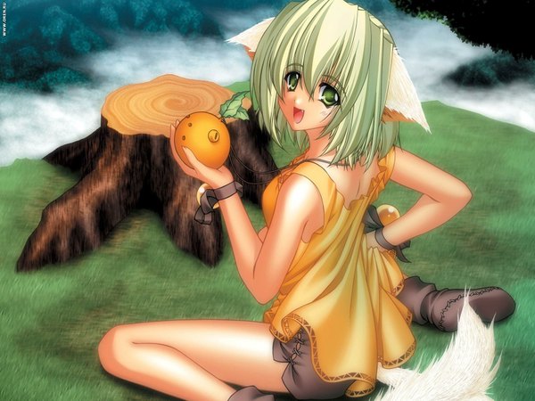Anime picture 1600x1200 with dog girl girl tagme