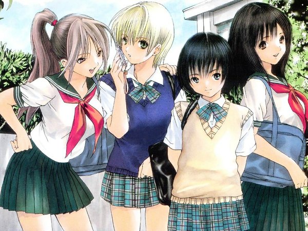 Anime picture 1024x768 with ichigo 100 toujou aya nishino tsukasa minamito yui kitaoji satsuki