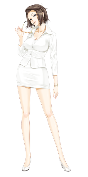 Anime picture 1500x3000 with zettai shougeki platonic heart suma azusa happoubi jin single tall image short hair brown hair brown eyes transparent background girl skirt miniskirt glasses bracelet suit