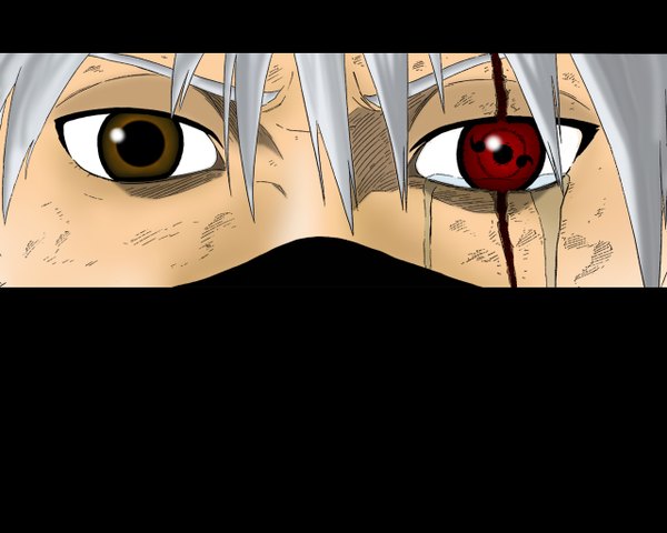 Anime picture 1280x1024 with naruto studio pierrot naruto (series) hatake kakashi scar sharingan