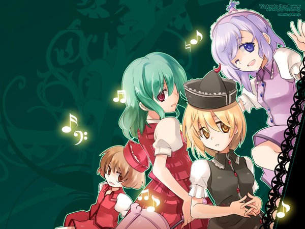 Anime picture 1600x1200 with touhou kazami yuuka lunasa prismriver lyrica prismriver merlin prismriver inuinui highres wallpaper girl