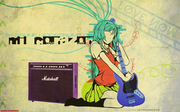 Anime picture 1920x1200 with k-on! kyoto animation akiyama mio highres wide image music guitar bass guitar