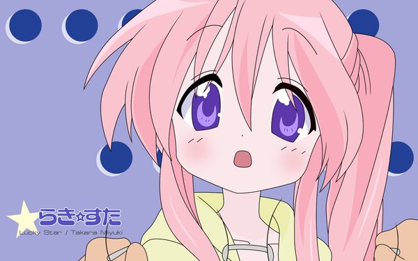 イラスト 1920x1200 と らき☆すた 京都アニメーション takara miyuki highres wide image 紫目 ピンク髪 女の子