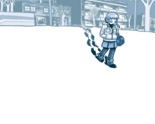 Anime picture 1280x1024 with white background snow tagme