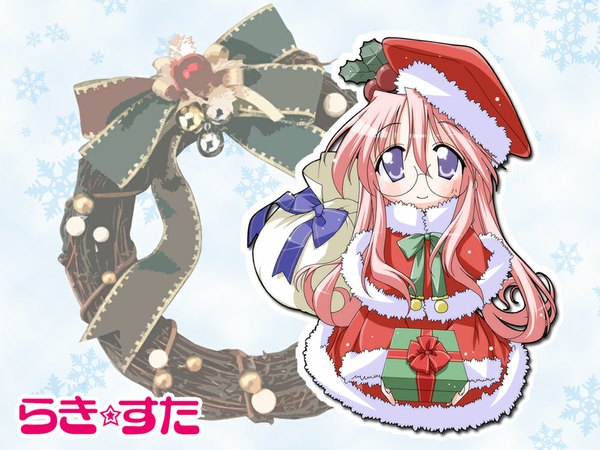 Anime picture 1024x768 with lucky star kyoto animation takara miyuki christmas girl