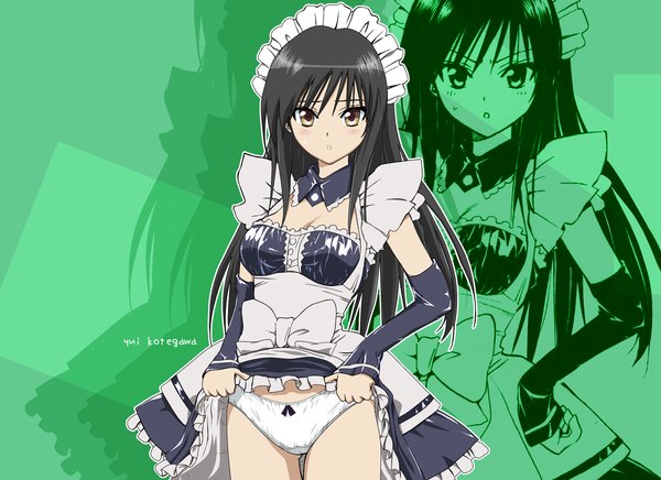 Anime picture 1532x1115 with toloveru xebec kotegawa yui light erotic maid skirt lift underwear panties