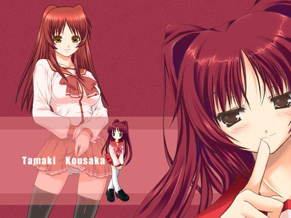 Anime picture 1024x768 with to heart 2 leaf (studio) kousaka tamaki light erotic wallpaper uniform school uniform