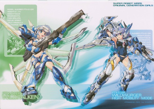 Anime picture 1635x1159 with super robot wars komatsu eiji mecha musume girl gun