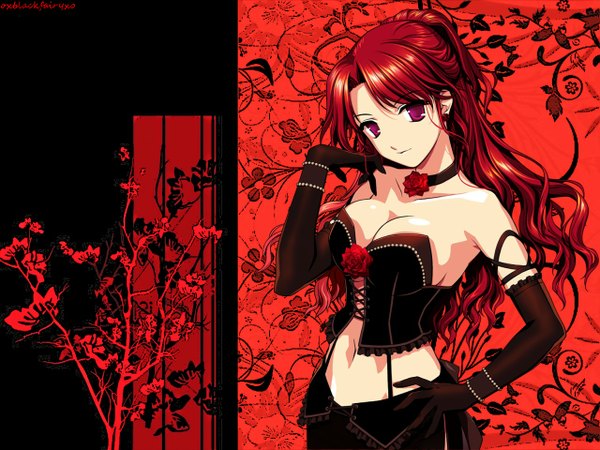 Anime picture 1280x960 with mabinogi light erotic red hair pink eyes girl