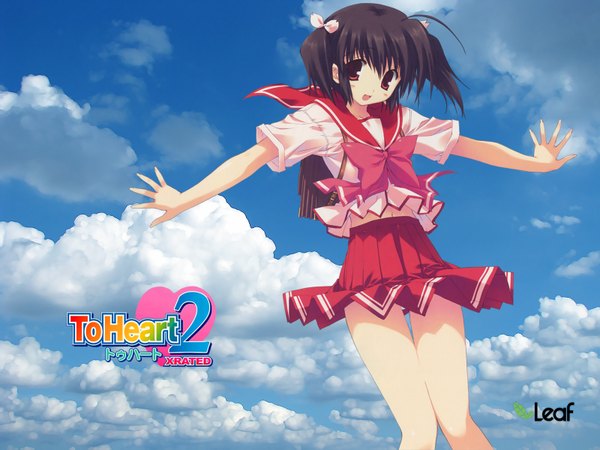 Anime picture 1600x1200 with to heart 2 to heart leaf (studio) yuzuhara konomi twintails sky skirt serafuku