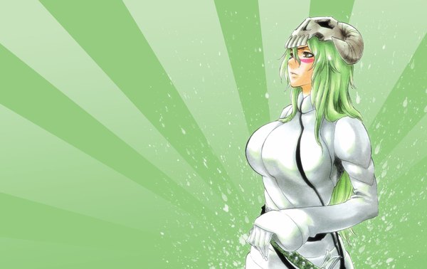 Anime picture 1900x1200 with bleach studio pierrot nelliel tu odelschwanck long hair highres green hair espada