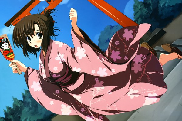 Anime picture 8307x5549 with tsukinon highres japanese clothes yukata tagme
