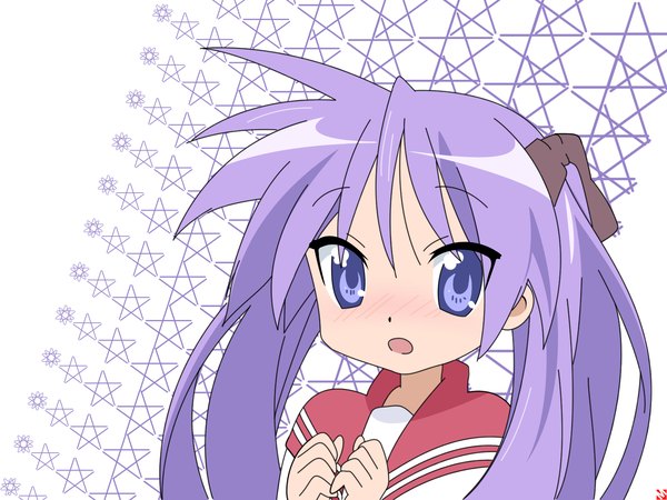 Аниме картинка 1600x1200 с счастливая звезда kyoto animation hiiragi kagami девушка сэрафуку